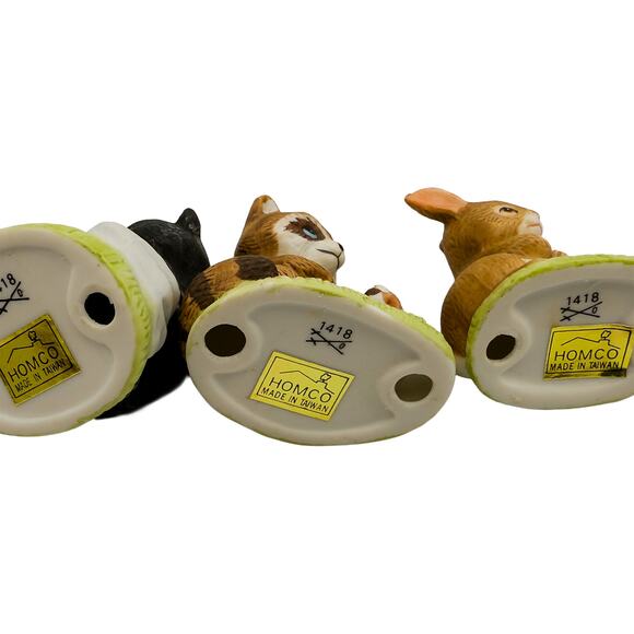 Vintage HOMCO Forest Friends (1418) Porcelain Animal Set Bear Raccoon Rabbit - Picture 7 of 9